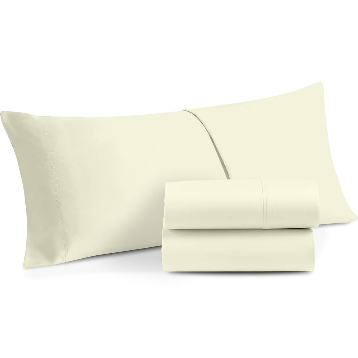 The Sky Bedding Body Pillowcase - Body Pillow Cover 500 TC Soft Egyptian Cotton Long Pillow Cover with Zipper Closure (Ivory 20X72)